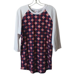 LuLaRoe Red, White, And Blue Randy Top Size XL NWT